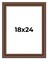 18x24 Traditional Brown Picture Frame - UV Acrylic, Foam Board Backing, Hanging Hardware